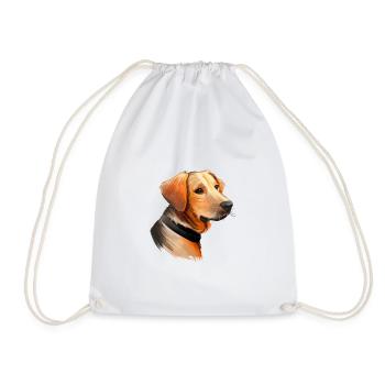 Schillerstovare Dog Watercolor Sketch Illustration - Drawstring Bag - white - Front