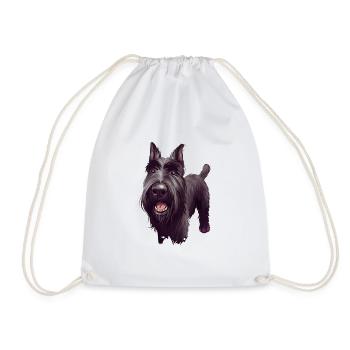 Mittelschnauze Standard Schnauzer Hund Illustration - Turnbeutel - Weiß - Vorne