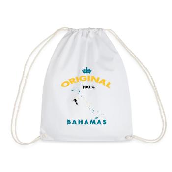 Bahamas Original 100% Flaggen Design - Turnbeutel - Weiß - Vorne