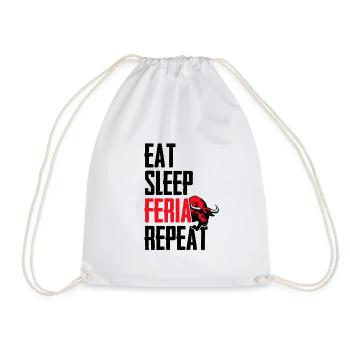 Eat sleep feria repeat - Drawstring Bag - white - Front