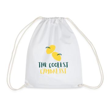 The Coolest Cymbalist - Drawstring Bag - white - Front