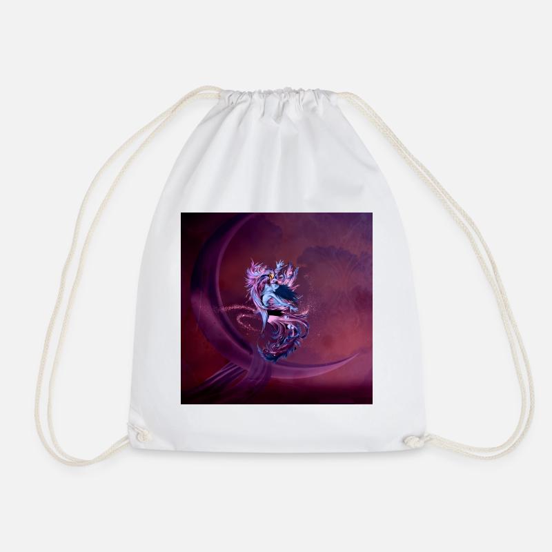 Fly with a fantasy bird - Drawstring Bag - white