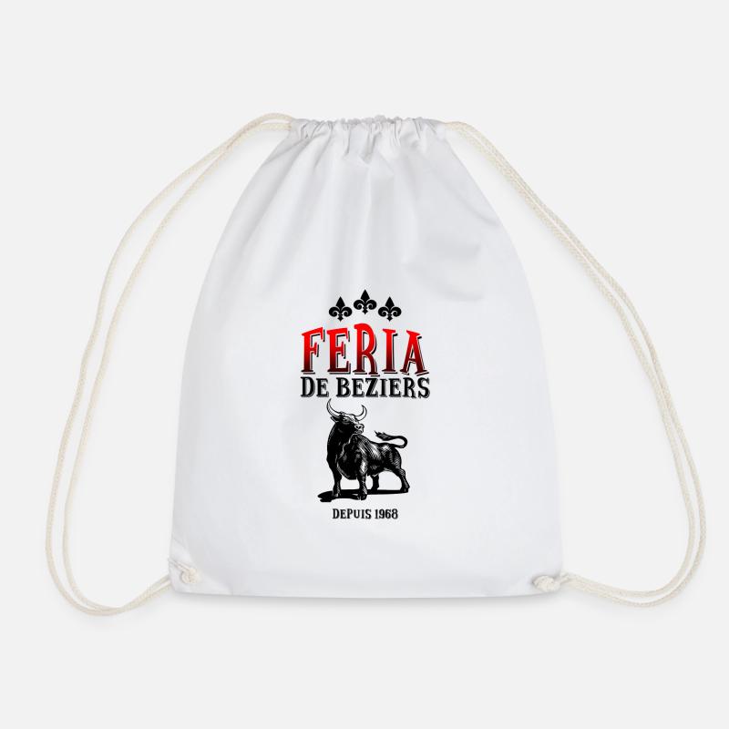 Féria de Béziers logo noir & rouge - Sac de sport léger - blanc