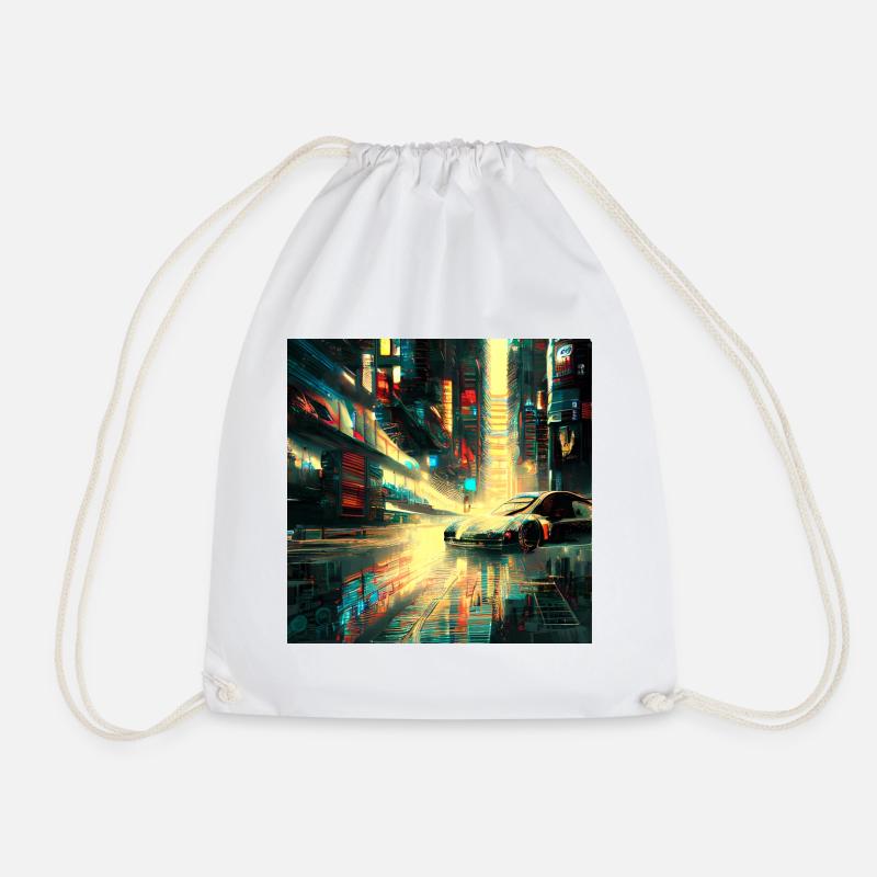 Cyber City - Drawstring Bag - white