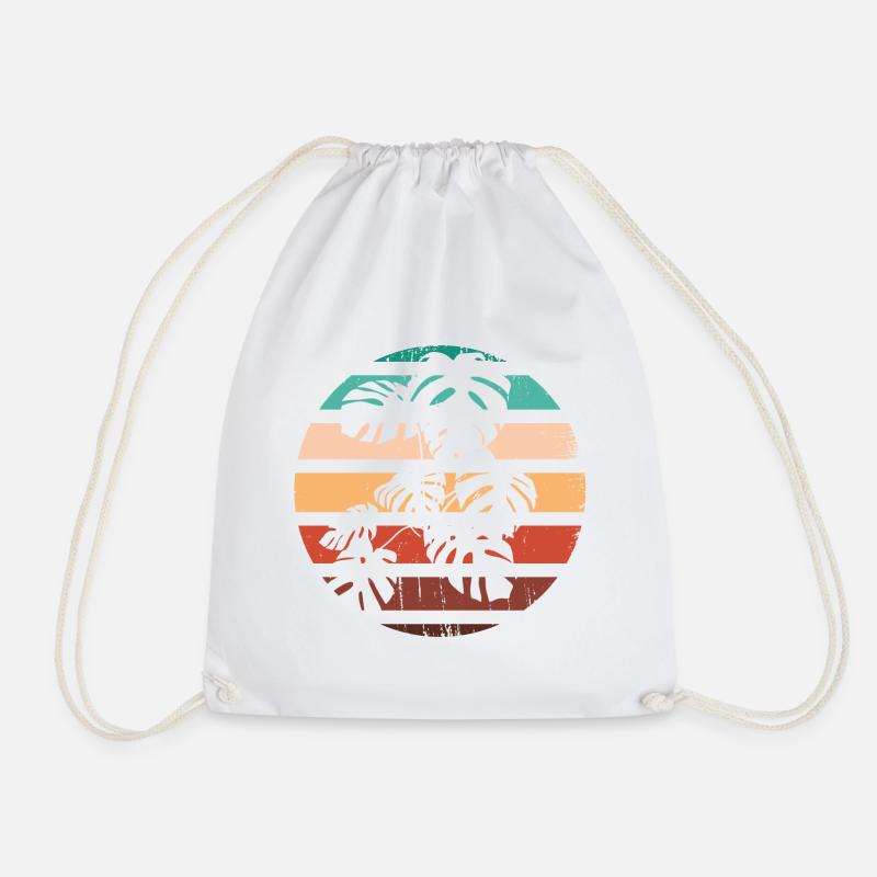 Monstera Retro Design - Turnbeutel - Weiß
