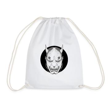 Japanese demon gray and black. - Drawstring Bag - white - Front