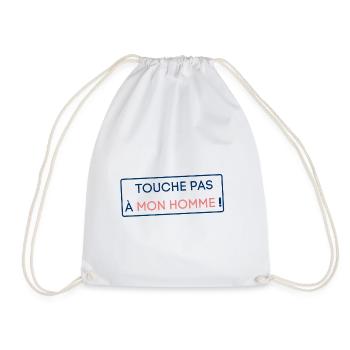 Touche pas à mon homme ! Cadeau femme couple - Sac de sport léger - blanc - Devant