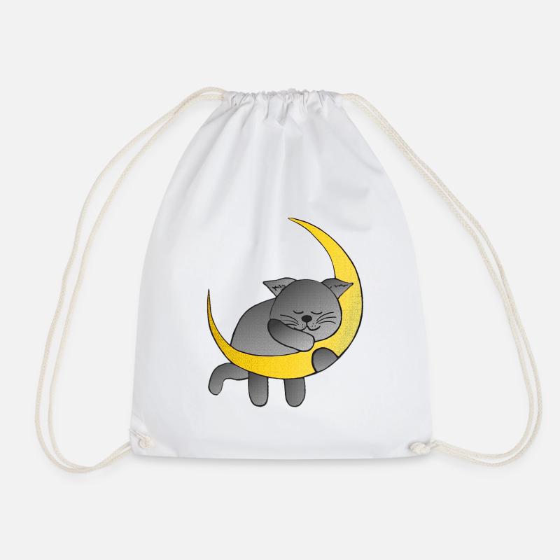 Monde, Katzen design, schlafend - Turnbeutel - Weiß