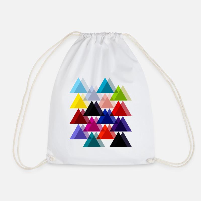 Double triangles - Drawstring Bag - white
