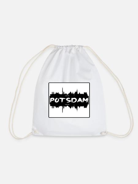 Potsdam Deutschland Skyline Silhouette Reisesouvenir - Turnbeutel - Weiß