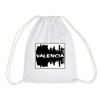 Valencia Spain Skyline Silhouette Travel Souvenir - Drawstring Bag - white - Front