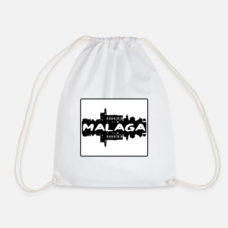 Malaga Spanien Skyline Silhouette Reisesouvenir - Turnbeutel - Weiß