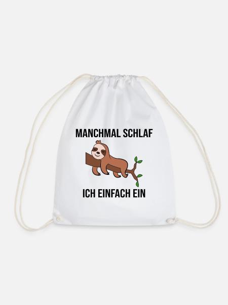 Schlafen Säugetier Dschungel Faultier Statement - Turnbeutel - Weiß