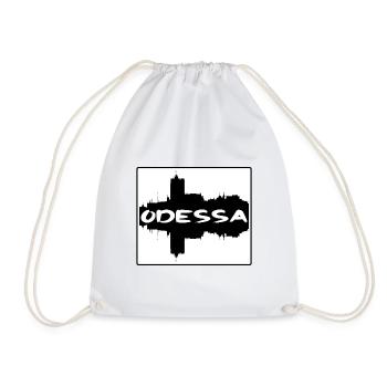 Odessa Ukraine Skyline Silhouette Travel Souvenir - Drawstring Bag - white - Front
