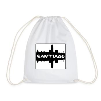 Santiago Chile Skyline Silhouette Reise Souvenir - Turnbeutel - Weiß - Vorne