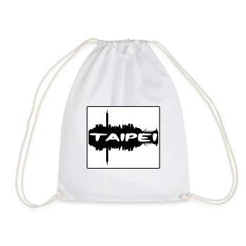 Taipei Taiwan Skyline Silhouette Travel Souvenir - Drawstring Bag - white - Front
