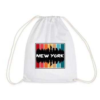 New York New York Usa Skyline Silhouette Travel So - Drawstring Bag - white - Front