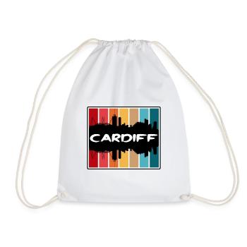 Cardiff Wales Skyline Silhouette Souvenir de voyage - Sac de sport léger - blanc - Devant