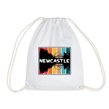 Newcastle England Skyline Silhouette Travel Souven - Drawstring Bag - white - Front