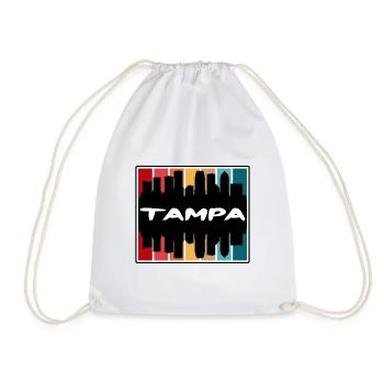 Tampa Florida Usa Skyline Silhouette Travel Souven - Drawstring Bag - white - Front