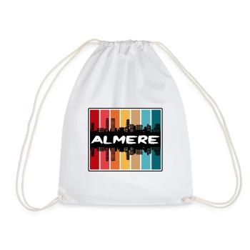Almere Netherlands Skyline Silhouette Travel Souve - Drawstring Bag - white - Front