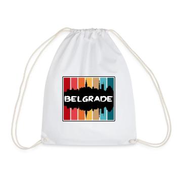 Belgrade Serbie Skyline Silhouette Souvenir de voyage - Sac de sport léger - blanc - Devant