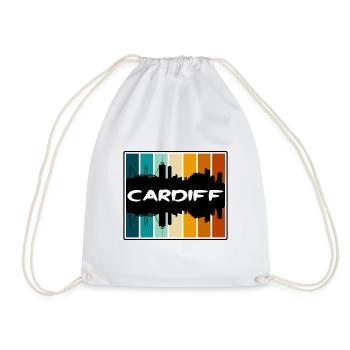 Cardiff Wales Skyline Silhouette Souvenir de voyage - Sac de sport léger - blanc - Devant