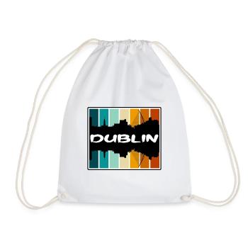 Dublin Irlande Skyline Silhouette Souvenir de voyage - Sac de sport léger - blanc - Devant