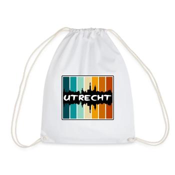 Utrecht Netherlands Skyline Silhouette Travel Souv - Drawstring Bag - white - Front