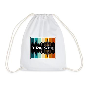 Trieste Italy Skyline Silhouette Travel Souvenir - Drawstring Bag - white - Front