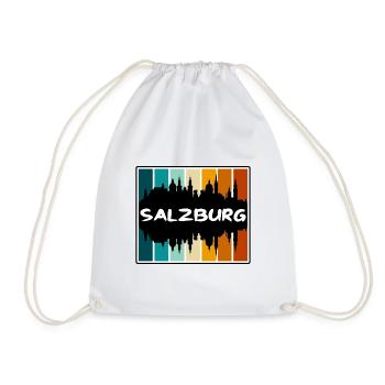 Salzburg Austria Skyline Silhouette Travel Souveni - Drawstring Bag - white - Front