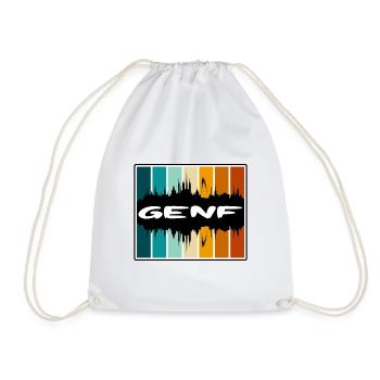 Genf Schweiz Skyline Silhouette Travel Souveni - Turnbeutel - Weiß - Vorne