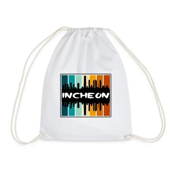 Incheon Corée du Sud Skyline Silhouette Travel Souv - Sac de sport léger - blanc - Devant