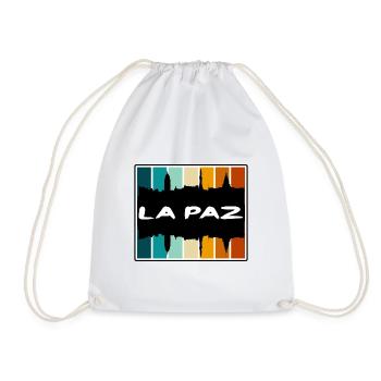 La Paz Bolivia Skyline Silhouette Travel Souvenir - Drawstring Bag - white - Front