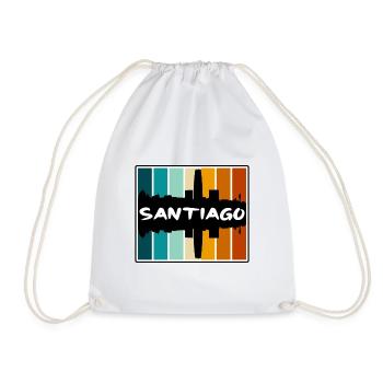Santiago Chile Skyline Silhouette Reise Souvenir - Turnbeutel - Weiß - Vorne