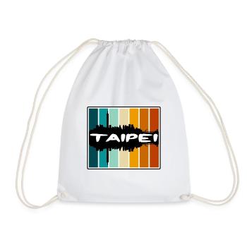 Taipei Taiwan Skyline Silhouette Travel Souvenir - Drawstring Bag - white - Front