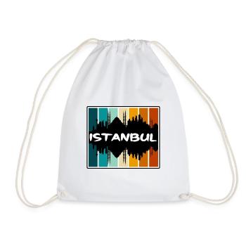 Istanbul Turquie Skyline Silhouette Souvenir de voyage - Sac de sport léger - blanc - Devant