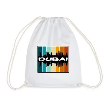 Dubai Uae Skyline Silhouette Travel Souvenir - Drawstring Bag - white - Front
