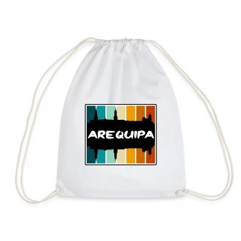 Arequipa Peru Skyline Silhouette Reise Souvenir - Turnbeutel - Weiß - Vorne