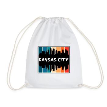 Kansas City Missouri Usa Skyline Silhouette Travel - Drawstring Bag - white - Front