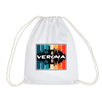 Vérone Italie Skyline Silhouette Souvenir de voyage - Sac de sport léger - blanc - Devant