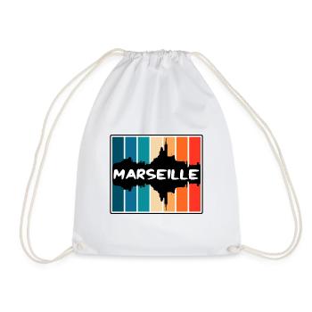 Marseille Frankreich Skyline Silhouette Reise Souveni - Turnbeutel - Weiß - Vorne