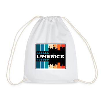 Limerick Ireland Skyline Silhouette Travel Souveni - Drawstring Bag - white - Front
