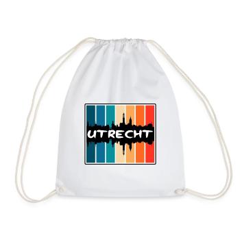 Utrecht Netherlands Skyline Silhouette Travel Souv - Drawstring Bag - white - Front