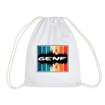 Genf Schweiz Skyline Silhouette Travel Souveni - Turnbeutel - Weiß - Vorne