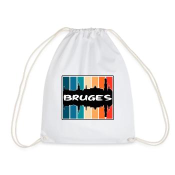 Bruges Belgique Skyline Silhouette Souvenir de voyage - Sac de sport léger - blanc - Devant