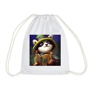 Cute panda with little fairies - Drawstring Bag - white - Front