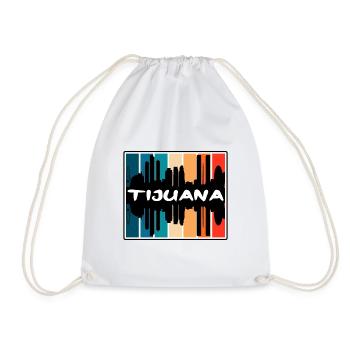 Tijuana Mexico Skyline Silhouette Travel Souvenir - Drawstring Bag - white - Front