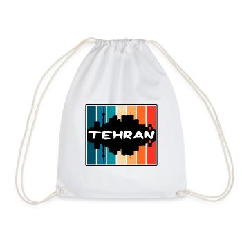 Teheran Iran Skyline Silhouette Reise Souvenir - Turnbeutel - Weiß - Vorne