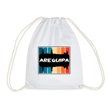 Arequipa Peru Skyline Silhouette Reise Souvenir - Turnbeutel - Weiß - Vorne